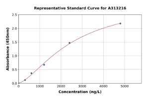 Representative standard curve for human HAS1 ELISA kit (A313216)
