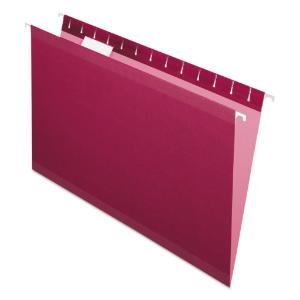 Hanging folders, kraft, legal, burgundy, 25/box