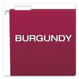 Folder, 1/5 tab, letter, burgundy, 25/box