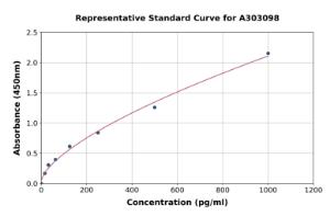 Representative standard curve for Human CPEB4 ELISA kit (A303098)