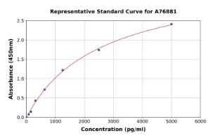 Representative standard curve for Human LELP1 ELISA kit (A76881)