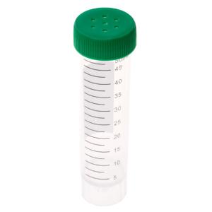 Tube and cap, 50 ml centrifuge tube and cap, self-standing - bags, non sterile (tubes and caps packed separately)