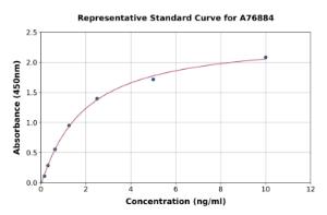 Representative standard curve for Mouse CG Receptor/LHR ELISA kit (A76884)