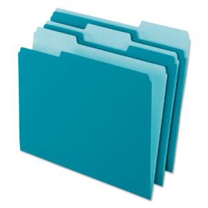 Folder, top tab, letter, teal
