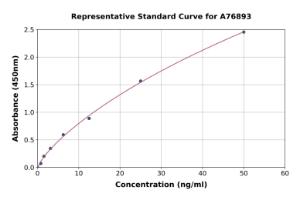 Representative standard curve for Human LNPEP ELISA kit (A76893)