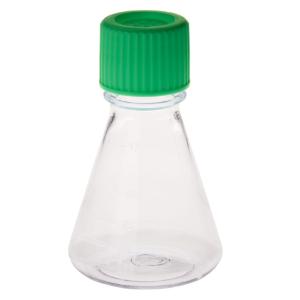 125 ml Erlenmeyer flask, vent cap, plain bottom, pc, sterile