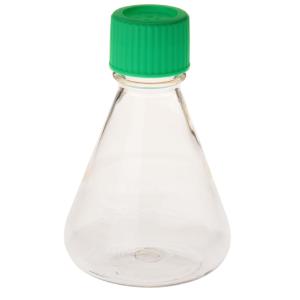 250 ml Erlenmeyer flask, vent cap, plain bottom, pc, sterile
