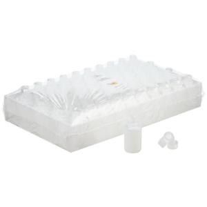 Narrow-mouth HDPE bottles with closure shrink-wrapped trays
