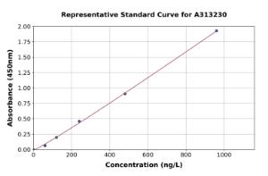 Representative standard curve for mouse TWEAK ELISA kit (A313230)