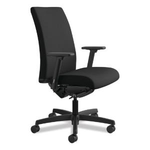 Mid-back work chair, black, 300 lbs.