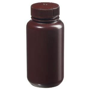 Wide-mouth opaque amber HDPE packaging bottles with closure bulk pack