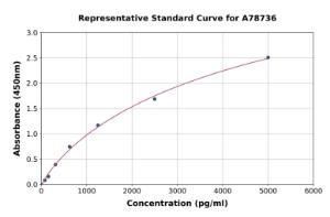 Representative standard curve for Human RhoA ELISA kit (A78736)