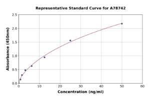 Representative standard curve for Human Renalase ELISA kit (A78742)