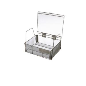 Basket with lid stainless steel 9L×7W×3" H