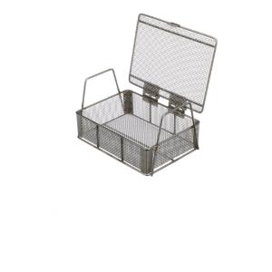 Basket with lid stainless steel 7L×5W×2" H