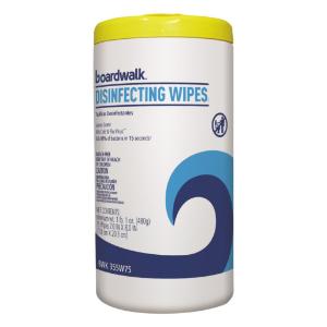 Disinfecting Wipes, 8×7, Lemon Scent, 75/Canister, 6 Canisters/Carton