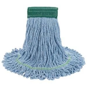 Super Loop Wet Mop Head, Cotton/Synthetic Fiber, 5" Headband, Medium Size, Blue