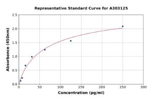 Representative standard curve for Human Anti-SARS-CoV-2 (N+S) IgG ELISA kit (A303125)