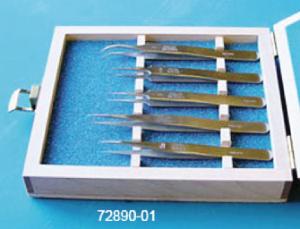 Dumont Tweezers Set in Wooden Case, Electron Microscopy Sciences