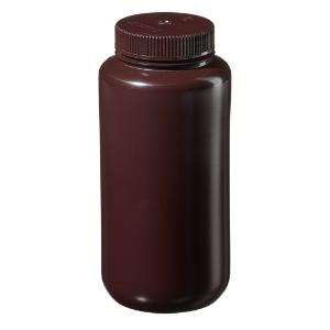 Wide-mouth lab quality amber HDPE bottle