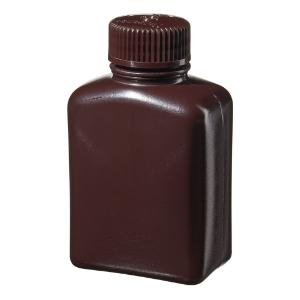 Rectangular amber HDPE bottle