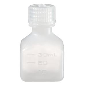 Square narrow-mouth HDPE bottles with closure