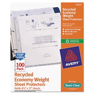Avery® Recycled Polypropylene Sheet Protector, Essendant