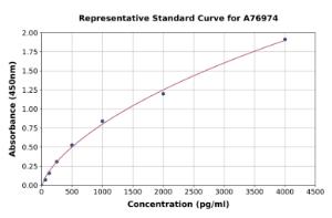 Representative standard curve for Mouse MMP7 ELISA kit (A76974)