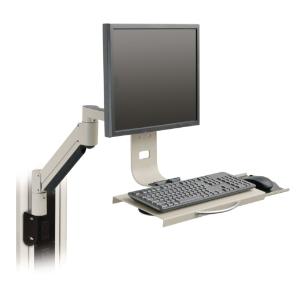Innovative's flexible data entry monitor arm wall mount with keyboard tray.