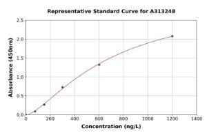 Representative standard curve for human sodium potassium ATPase ELISA kit (A313248)