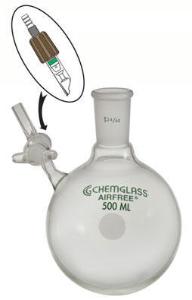 Airfree® Reaction Flasks, Round Bottom, Schlenk, Chemglass