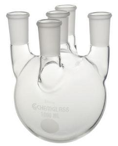 Flasks, Heavy Wall, Round Bottom, 5-Necks, Chemglass
