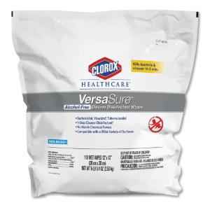 VersaSure Cleaner Disinfectant Wipes, 1-Ply, 12"×12", White, 110/Pouch, 2/CT
