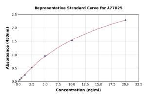 Representative standard curve for Human Neutrophil Elastase ELISA kit (A77025)