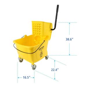Pro-Pac Side-Squeeze Wringer/Bucket Combo, 8.75gal, Yellow
