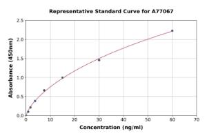 Representative standard curve for Human Anti-Oxidized LDL Antibody ELISA kit (A77067)