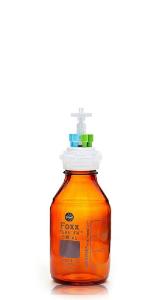 PUREGRIP® bottle assembly, amber GL45 4 port 500 ml