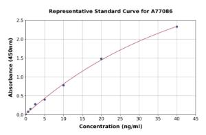 Representative standard curve for Human PAPP A ELISA kit (A77086)