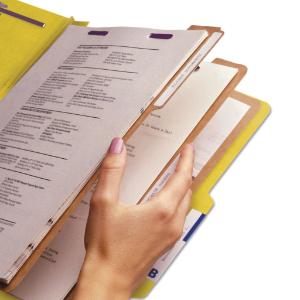 Smead® Colored Pressboard Eight-Section Top Tab Classification Folders with SafeSHIELD™ Coated Fastener