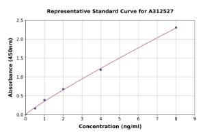 Representative standard curve for Human Synaptogyrin 2 ELISA kit (A312527)