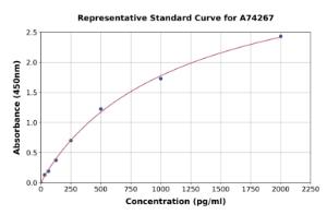 Representative standard curve for Rabbit TIMP1 ELISA kit (A74267)