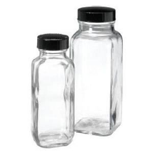 Clear French Square Bottles