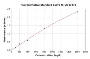 Representative standard curve for human Gigaxonin ELISA kit (A313272)