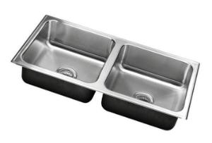 Double Compartment Sink without Ledge, Just Manufacturing