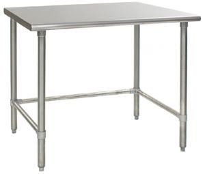 Stainless Steel Flat Top Worktable with Tubular Base, 16-Gauge Type 304, Eagle MHC™