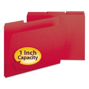 Folder, 1 expansion, letter bright red, 25/box