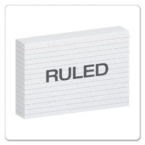 Oxford ruled index cards, 4×6, white, 100/pack