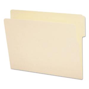 Folder, reinforced end tab, letter, manila, 100/box