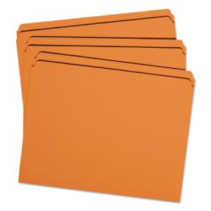 Orange file folders, straight cut