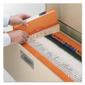 Orange file folders, straight cut